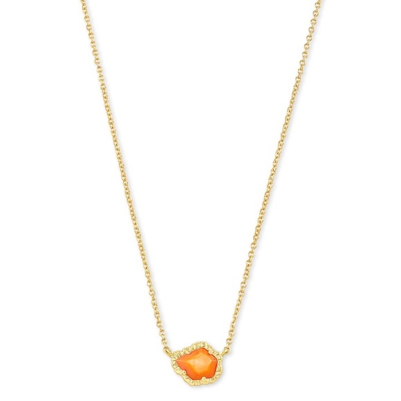 Kendra Scott Tessa Gold Pendant Necklace Orange